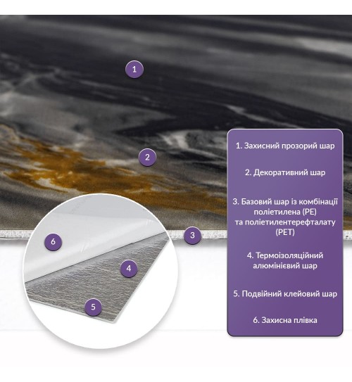 Самоклеюча стінова PET плитка 600*300*2mm, ціна за 1 шт. (PET-2311)