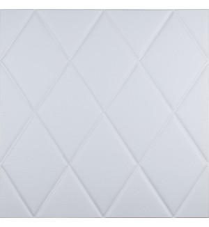 Самоклеюча 3D панель біла ромби 700x700x7мм