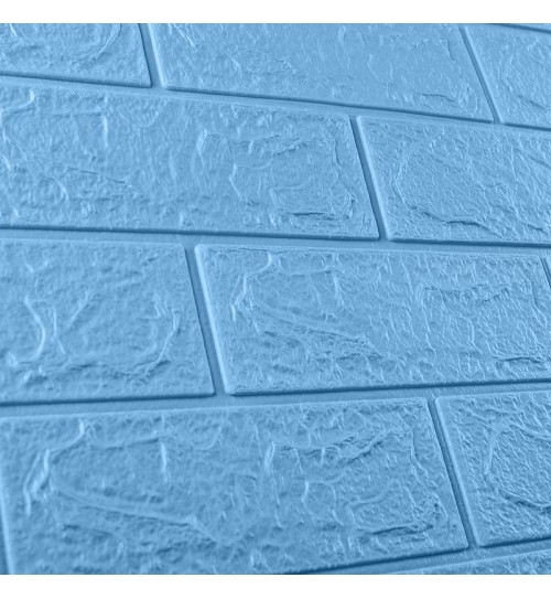 Самоклеюча декоративна 3D панель під блакитну цеглу 700x770x3мм Самоклеюча декоративна 3D панель під блакитну цеглу 700x770x3мм